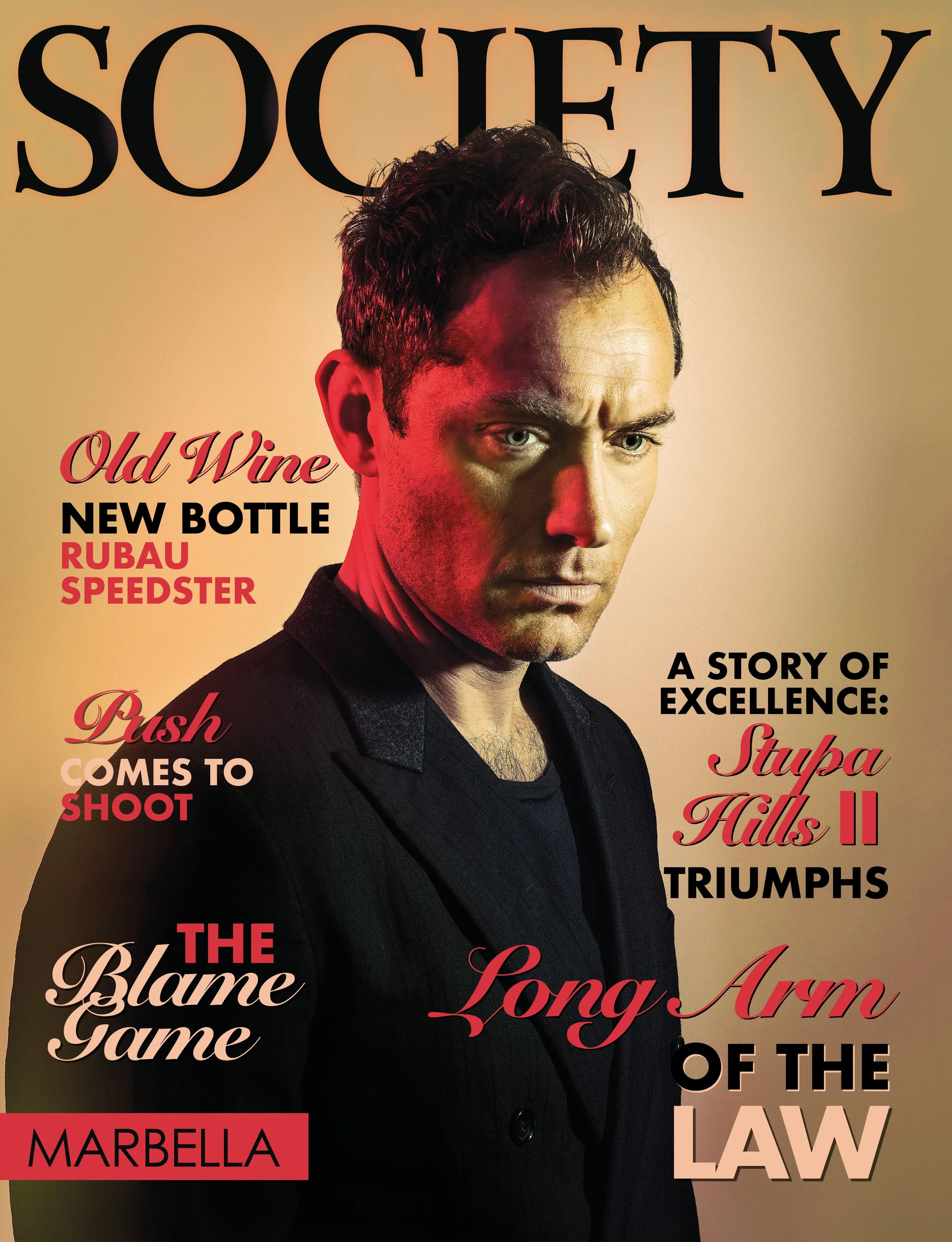 Society Marbella Magazine cover featuring Jude Law